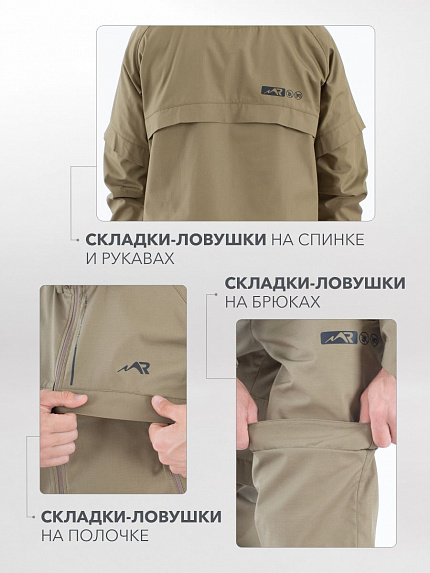  костюм противоэнцефалитный с пропиткой "кедровый" на молнии (хаки) 