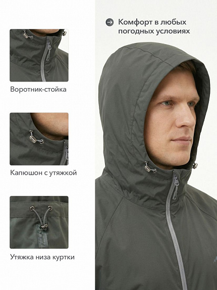  куртка ветрозащитная "бора" (серый) 