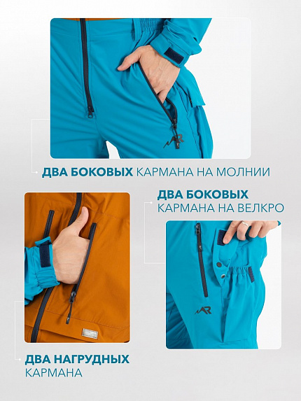  комбинезон противоэнцефалитный softshell "турист н" (коричневый/синий) 