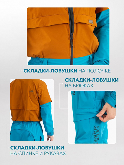  комбинезон противоэнцефалитный softshell "турист н" (коричневый/синий) 