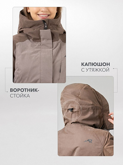  костюм утепленный женский "зима" (светло-коричневый/коричневый,с сумкой) 