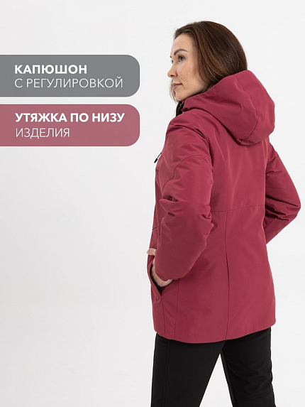  куртка демисезонная женская "ирма" (брусничный) 
