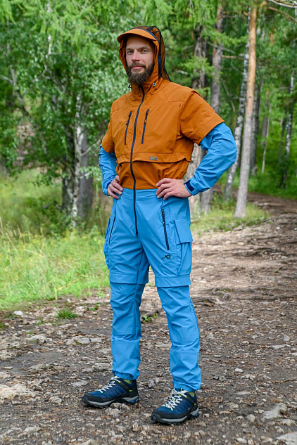  комбинезон противоэнцефалитный softshell "турист н" (коричневый/синий) 